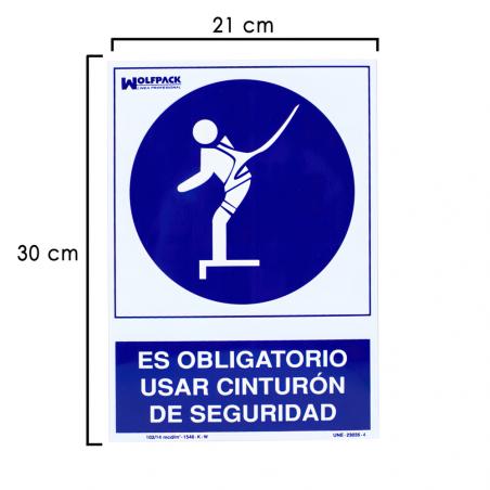 Cartel Uso Obligatorio Cinturon Seguridad 30x21 cm.