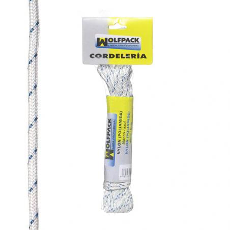 Cuerda Nylon Alta Tenacidad Blanca / Azul (Madeja 10 m.)