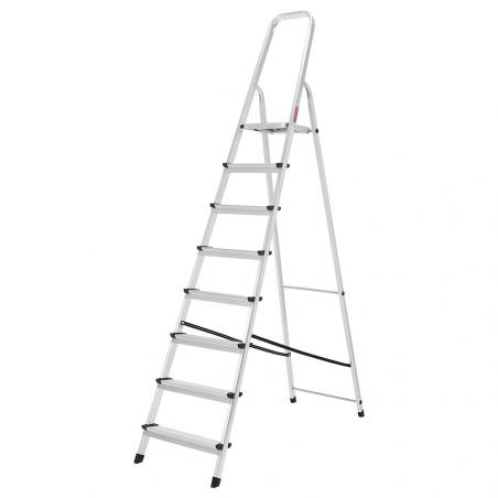 Oryx Escalera Aluminio 8 Peldaños Plegable, Uso doméstico, Antideslizante, Ligera y Resistente