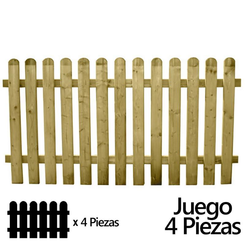 Juego Vallas Jardin Madera 180x 100 cm. (4 Piezas)