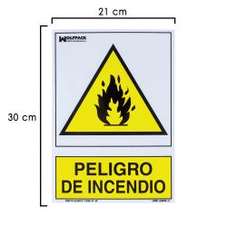 Cartel Peligro De Incendio 30x21 cm.