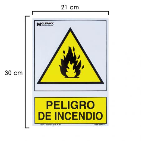 Cartel Peligro De Incendio 30x21 cm.