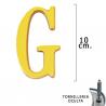 Letra Latón "G" 10 cm. con Tornilleria Oculta (Blister 1 Pieza)