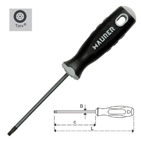 Destornillador Maurer Torx Inviolable  6 x 80 mm.