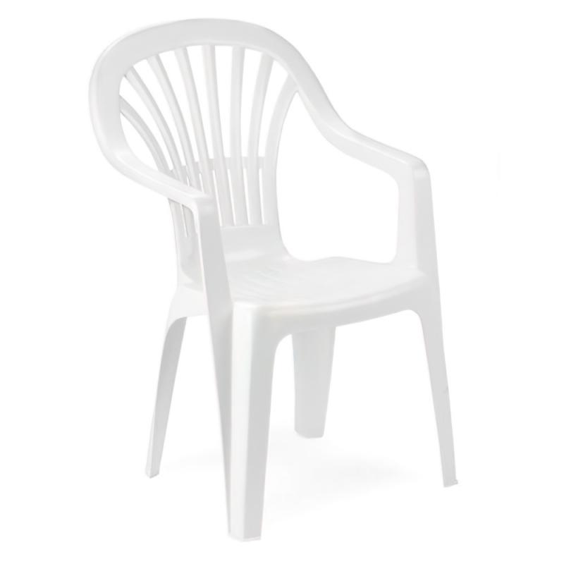 Silla Resina Monoblock Respaldo Alto Blanco Zena