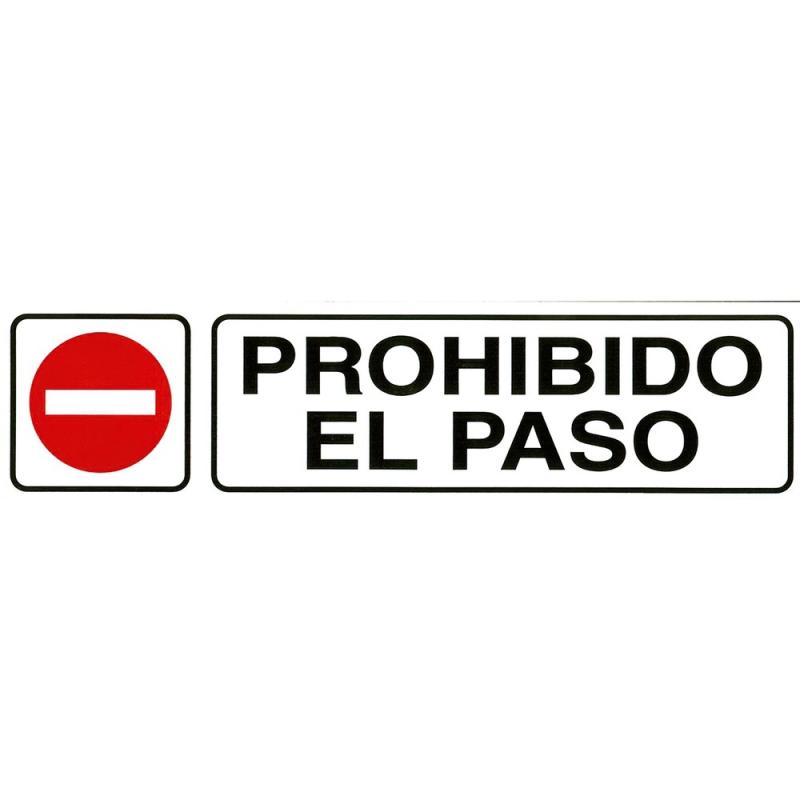 Rotulo Adhesivo 250x63 Mm Prohibido El Paso 8738