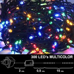 Luces Navidad 300 Leds Luz Multicolores Interior / exterior (IP44)