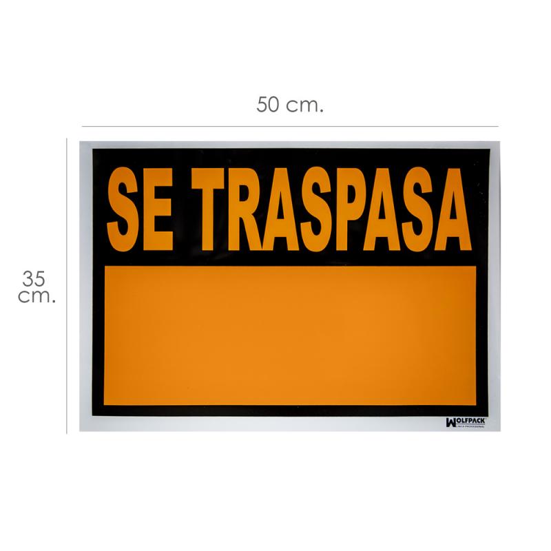 Cartel Se Traspasa 50x35 cm.