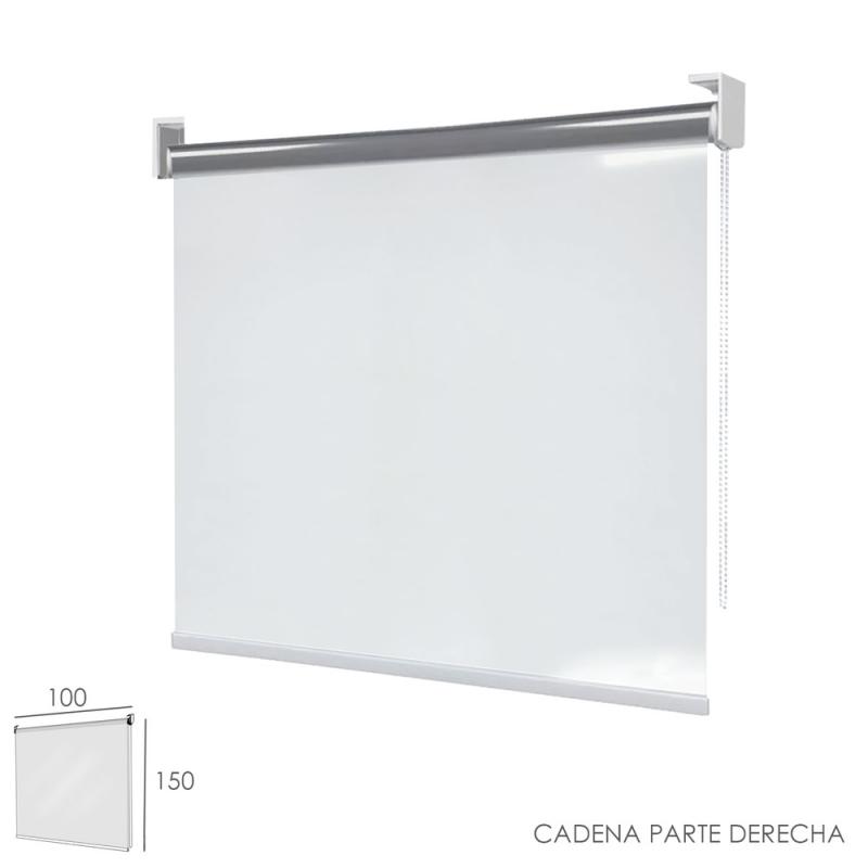 Mampara Cortina Enrollable PVC Transparente, Medidas 100 x 150 cm. Cadena Lado Derecho