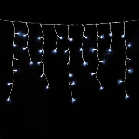 Guirnalda Luces Navidad Cortina 5x1 Metros 182 Leds Blanco Frio. Luz Navidad Interiores y Exteriores Ip44. Cable Transparente