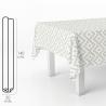 Mantel Hule Rectangular ZigZag. Impermeable Antimanchas PVC 140 cm. x 20 metros. Rollo Recortable. Interior y Exterior