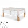 Mantel Hule Rectangular Bordados Transparente Impermeable Antimanchas PVC 140x250 cm.  Recortable Uso Interior y Exterior