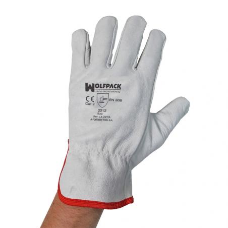 Guantes Piel FLOR  9" Con Colgador (Par)