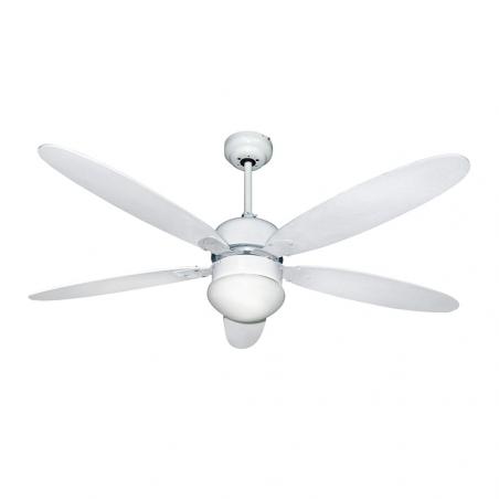 Ventilador Techo Ø 124 cm. 70 Watt. Con Luz y Mando A Distancia 5 Aspas y 3 Velocidades. Con temporizador